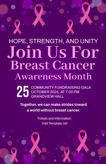Free Breast Cancer Awareness Month Poster Template to Edit Online