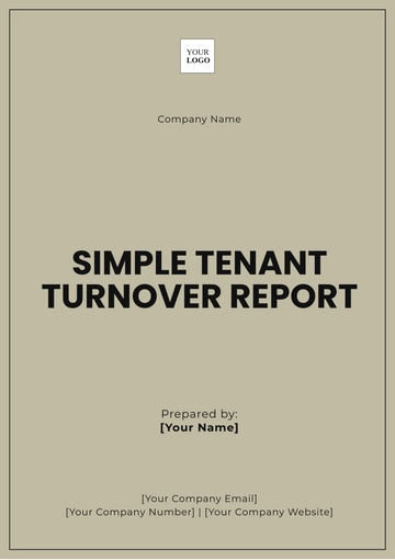 Free Simple Tenant Turnover Report Template to Edit Online