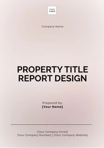 Free Property Title Report Design Template to Edit Online