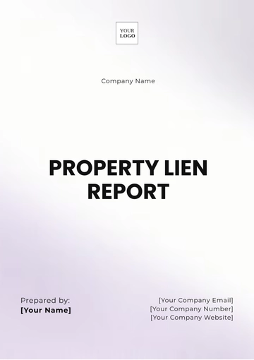 Free Property Lien Report Template to Edit Online