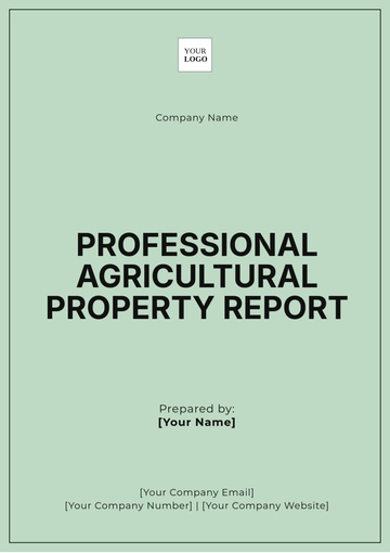 Free Professional Agricultural Property Report Template to Edit Online