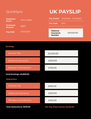 Free UK Payslip Template to Edit Online | Template.net