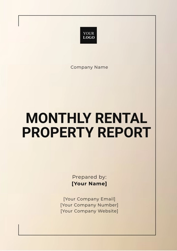 Free Monthly Rental Property Report Template to Edit Online