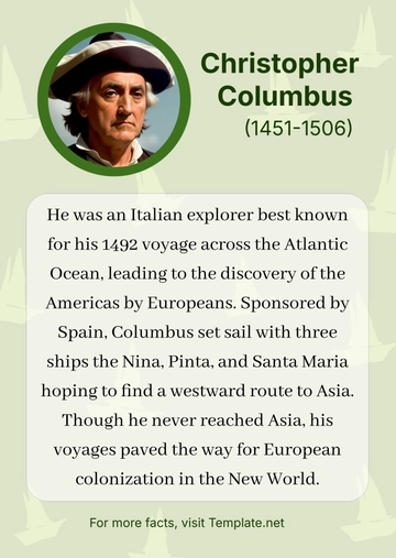 Free Christopher Columbus Biography Template to Edit Online