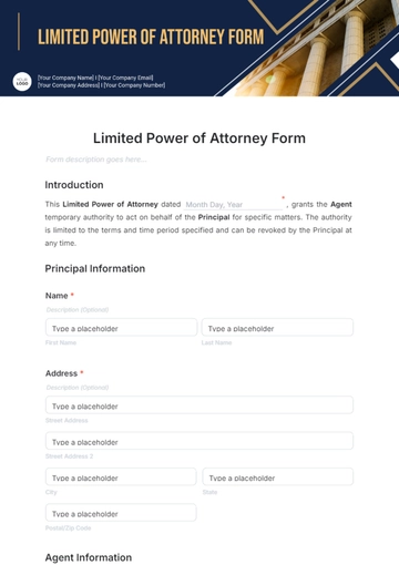 Free Limited Power of Attorney Form Template to Edit Online