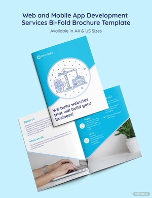 Web and Mobile App Development Services Bi-Fold Brochure Template