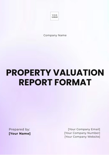 Free Property Valuation Report Format Template to Edit Online