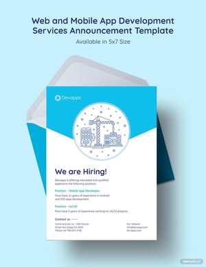 Web and Mobile App Development Services Announcement Template