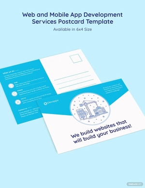 Web and Mobile App Development Services Postcard Template