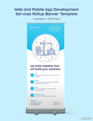 Web and Mobile App Development Services Roll Up Banner Template