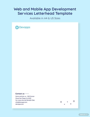 Web and Mobile App Development Services Letterhead Template