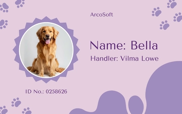 Free Animal Emotional Support ID Card to Edit Online