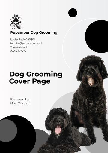 Free Dog Grooming Cover Page Template to Edit Online