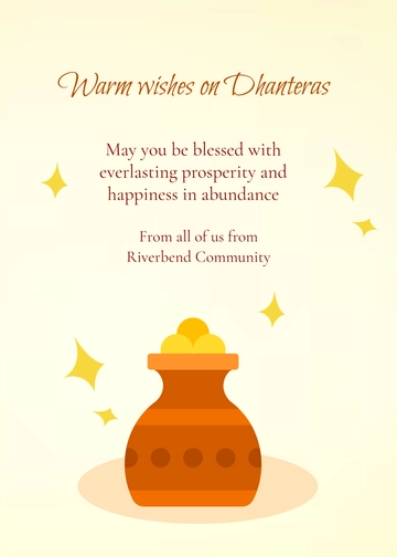 Free Dhanteras Wishes Template to Edit Online