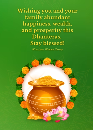 Free Happy Dhanteras Wishes Template to Edit Online
