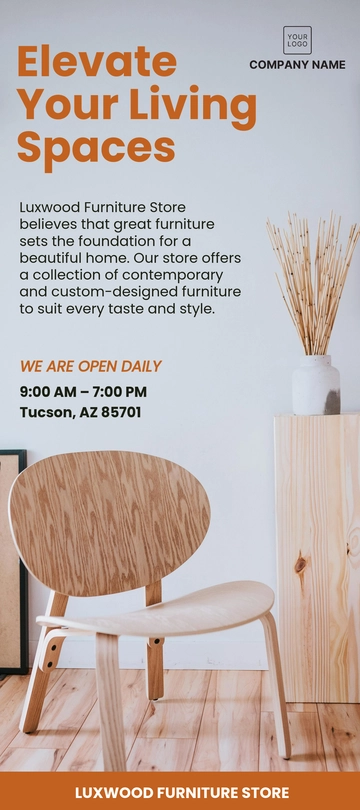 Free Furniture Store Rack Card Template to Edit Online