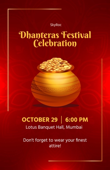 Free Dhanteras Festival Template to Edit Online