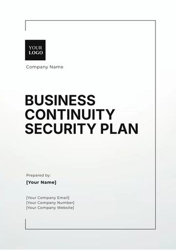 Free Business Continuity Security Plan Template to Edit Online