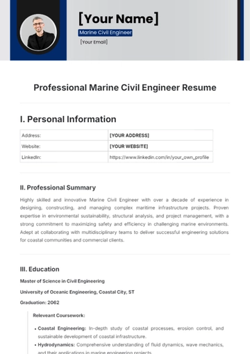 Free Professional Marine Civil Engineer Resume Template to Edit Online Free Professional Marine Civil Engineer Resume Template to Edit Online