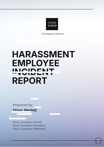 Free Harassment Employee Incident Report Template to Edit Online