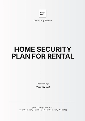 Free Home Security Plan for Rental Template to Edit Online