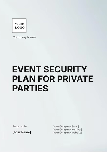 Free Event Security Plan for Private Parties Template to Edit Online