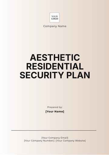 Free Aesthetic Residential Security Plan Template to Edit Online