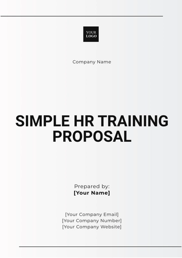Free Simple HR Training Proposal Template to Edit Online