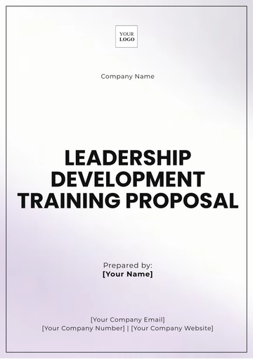 Free Leadership Development Training Proposal Template to Edit Online