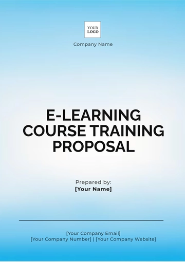 Free E-Learning Course Training Proposal Template to Edit Online