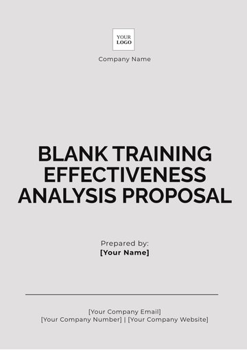 Free Blank Training Effectiveness Analysis Proposal Template to Edit Online
