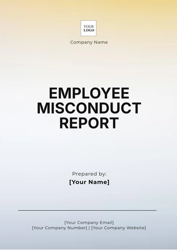 Free Employee Misconduct Report Template to Edit Online
