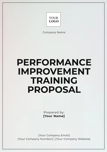 Free Performance Improvement Training Proposal Template to Edit Online
