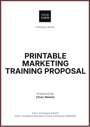 Free Printable Marketing Training Proposal Template to Edit Online