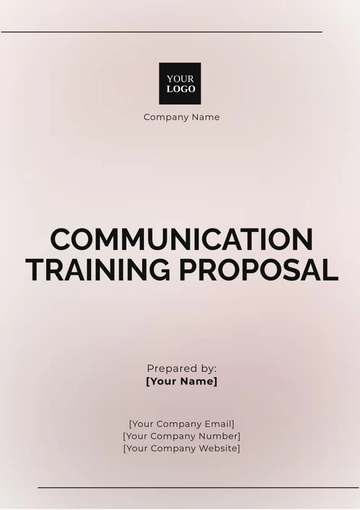 Free Communication Training Proposal Template to Edit Online