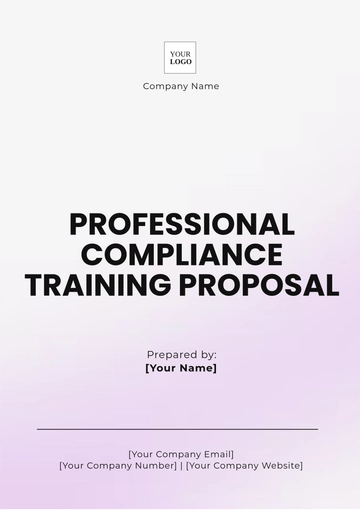 Free Professional Compliance Training Proposal Template to Edit Online