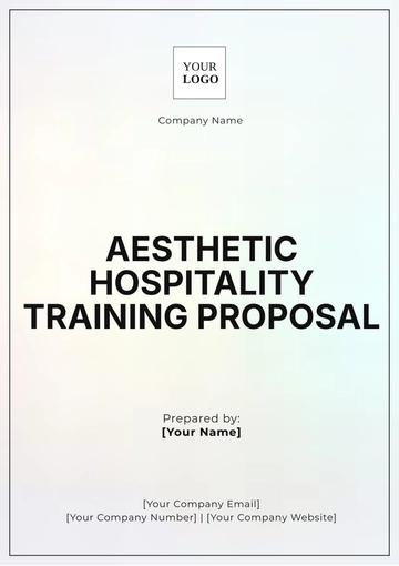 Free Aesthetic Hospitality Training Proposal Template to Edit Online