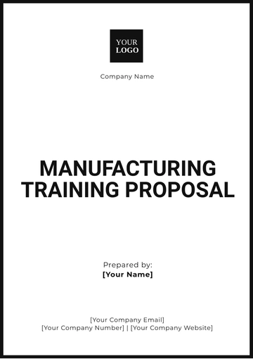 Free Manufacturing Training Proposal Template to Edit Online