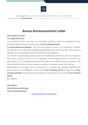 Free Bonus Announcement Letter Template to Edit Online