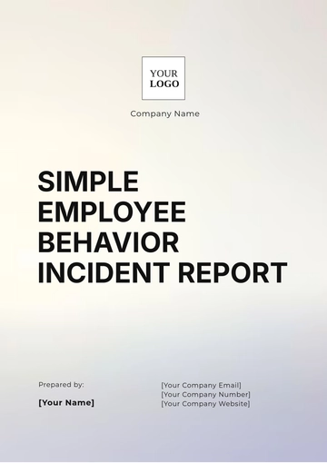 Free Simple Employee Behavior Incident Report Template to Edit Online