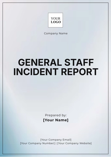 Free General Staff Incident Report Template to Edit Online