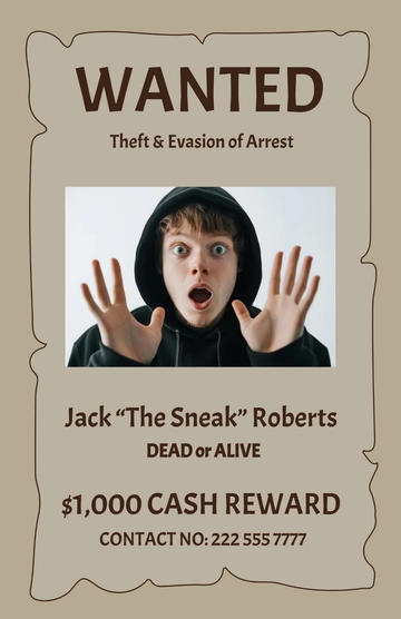 Free Customizable Wanted Poster Template to Edit Online