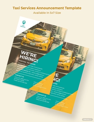 Taxi Services Announcement Template