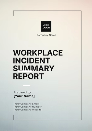 Free Workplace Incident Summary Report Template to Edit Online