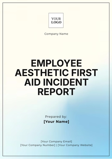 Free Employee Aesthetic First Aid Incident Report Template to Edit Online