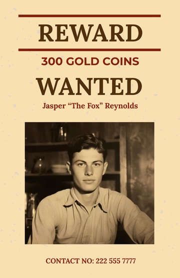 Free Vintage Wanted Poster Design Template to Edit Online