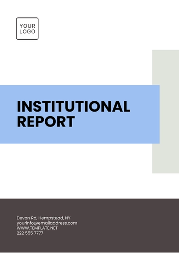 Free Institutional Report Template to Edit Online