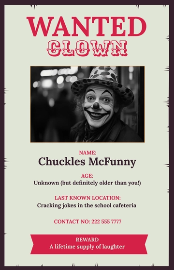 Free Wanted Poster for Students Template to Edit Online