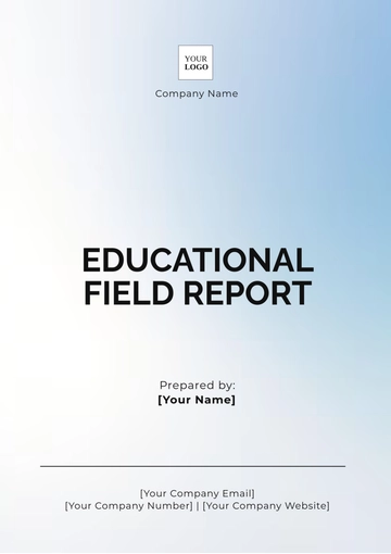 Free Educational Field Report Template to Edit Online