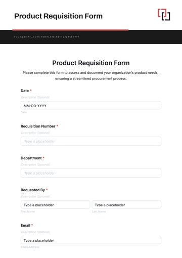 Free Product Requisition Form Template to Edit Online